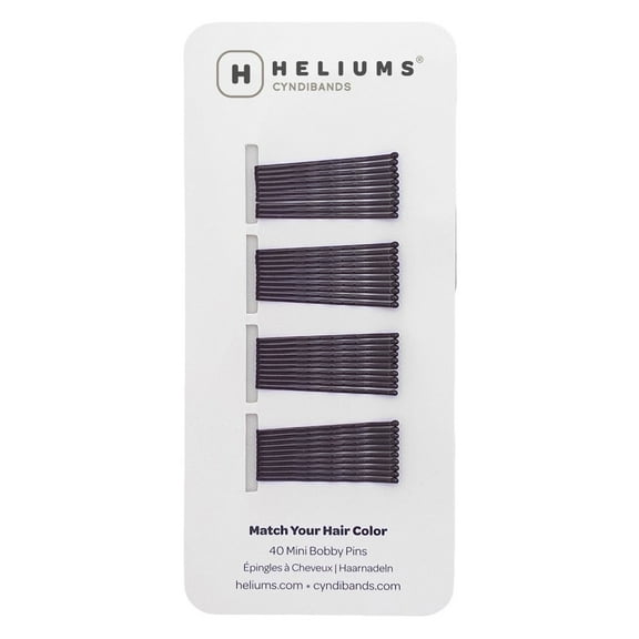 Heliums Mini Bobby Pins - Dark Brown - 40 Pack, 1.5 Inch Small Hair Pins For Thin Hair & Kids