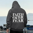 thumbnail image 4 of Faith Over Fear Hoodies for Men 2025 Long Sleeve Christian Hooded Sweatshirt with Pockets Pullover Hoody Mens Hoodies, 4 of 6