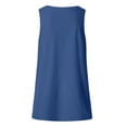 thumbnail image 5 of Women's 2026 Summer T Shirts Loose Fit Casual Sleeveless Crew Neck Comfy Trendy Beach Vacation Tops Blue M, 5 of 5