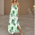 thumbnail image 6 of Summer Sleeveless Dresses for Women V-Neck Floral Maxi Sundress Long Vacation Beach Dress with Side Pockets Plus Size S-XXL Great Gift for Mother's Day, 6 of 9