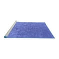 thumbnail image 2 of Ahgly Company Machine Washable Indoor Square Oriental Blue Industrial Area Rugs, 7' Square, 2 of 4