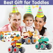 MOONTOY Toy Trucks for Toddlers 1-3 Boys, Toys Car for 1 Year Old Boy, Animal Monster Truck, Friction Powered Toy Cars Set Play Vehicle, 1 Year Old Boy Birthday Christmas Gifts