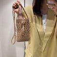 thumbnail image 4 of Yucurem Women Travel Straw Woven Mini Shoulder Crossbody Phone Bag (Light Brown), 4 of 10