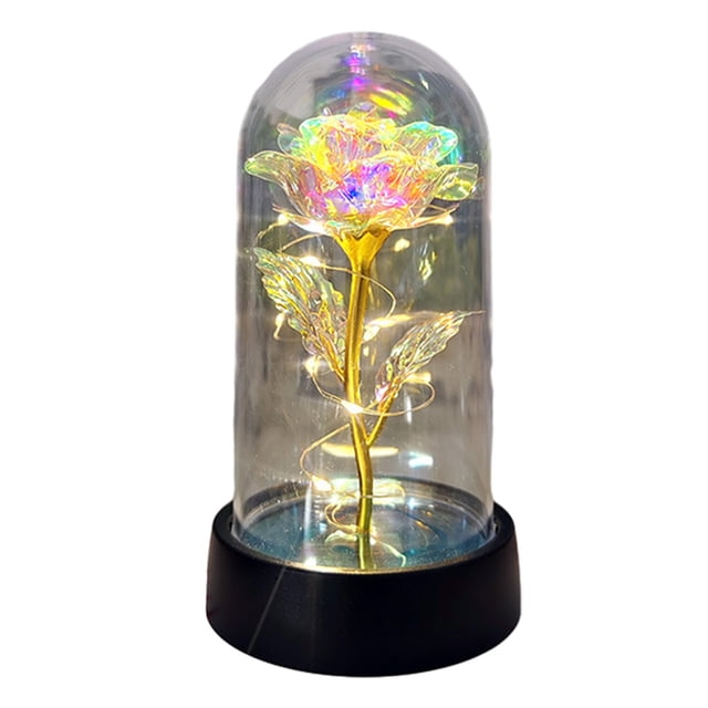 Regalos Del Día de la Madre Día de San Valentín Su Colorida Flor de Rosa Flores de Amor de San Valentín Regalos de Cumpleaños de la Mujer de la Madre Regalo de Flor Artificial Colorido Led Luz Regalos