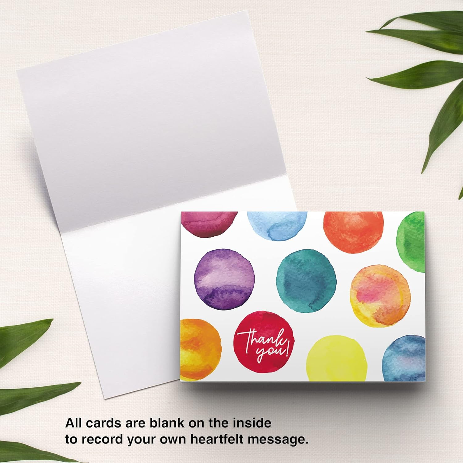 Dessie 100 Thank You Cards with Unique Designs and Messages, 4” x 6”