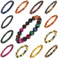 thumbnail image 2 of HOOUN Natural Gemstone Tigers Eye Stone Beads Bracelet Women Men Jewelry 8 10mm -8mm-Multi-color Tiger Eye, 2 of 5