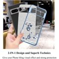 thumbnail image 4 of for Google Pixel 7 Pro Case Clear Glitter Sparkle Aesthetic Google Pixel 7 Pro Phone Case Silicone TPU Soft Flower Transparent Shockproof Cover Pruple Thin (Silver-Blue), 4 of 14