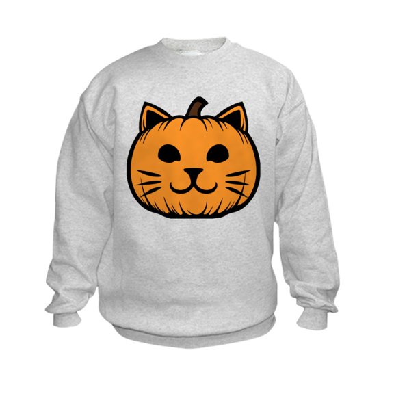 CafePress - Cat Jack O Lantern Pumpkin - Kids Sweatshirt, Youth Crew Neck Sweatshirt