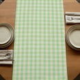 thumbnail image 5 of Sage Green 120 Inch Table Runner, Grid Checkered Plaid Gingham Lattice Trellis Farmhouse Dresser Scarf Cotton & Linen Tablerunner for Dining/Kitchen Island/Holiday Party Décor 13" x 120", 5 of 9