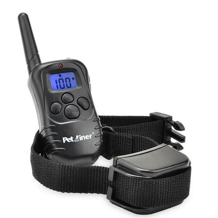 Dog Electronic Collars - Petrainer PET998DR1 Dog Training Collar Rechargeable and Rainproof 330 yds Remote LCD Dog Shock Collar with Beep, Vibra and Shock Electronic Collar