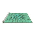 thumbnail image 2 of Ahgly Company Machine Washable Indoor Rectangle Abstract Turquoise Blue Contemporary Area Rugs, 4' x 6', 2 of 4