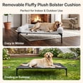thumbnail image 5 of Yarty Cooling Elevated Dog Bed with Fluffy Plush Bolster Cushion, 42 x 30 inches, Grey, 5 of 8
