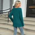 thumbnail image 5 of Womens - Sweaters 2025 Long Sleeve Henley Shirt Fall Casual Crewneck Tunic Tops  Blue L, 5 of 8