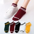 thumbnail image 2 of 5 Pairs Spring Summer stripe Ankle Women Boat Socks Female Invisiable Short Sock Slippers Set For WomenOne Size He Qiyong unisex, 2 of 2