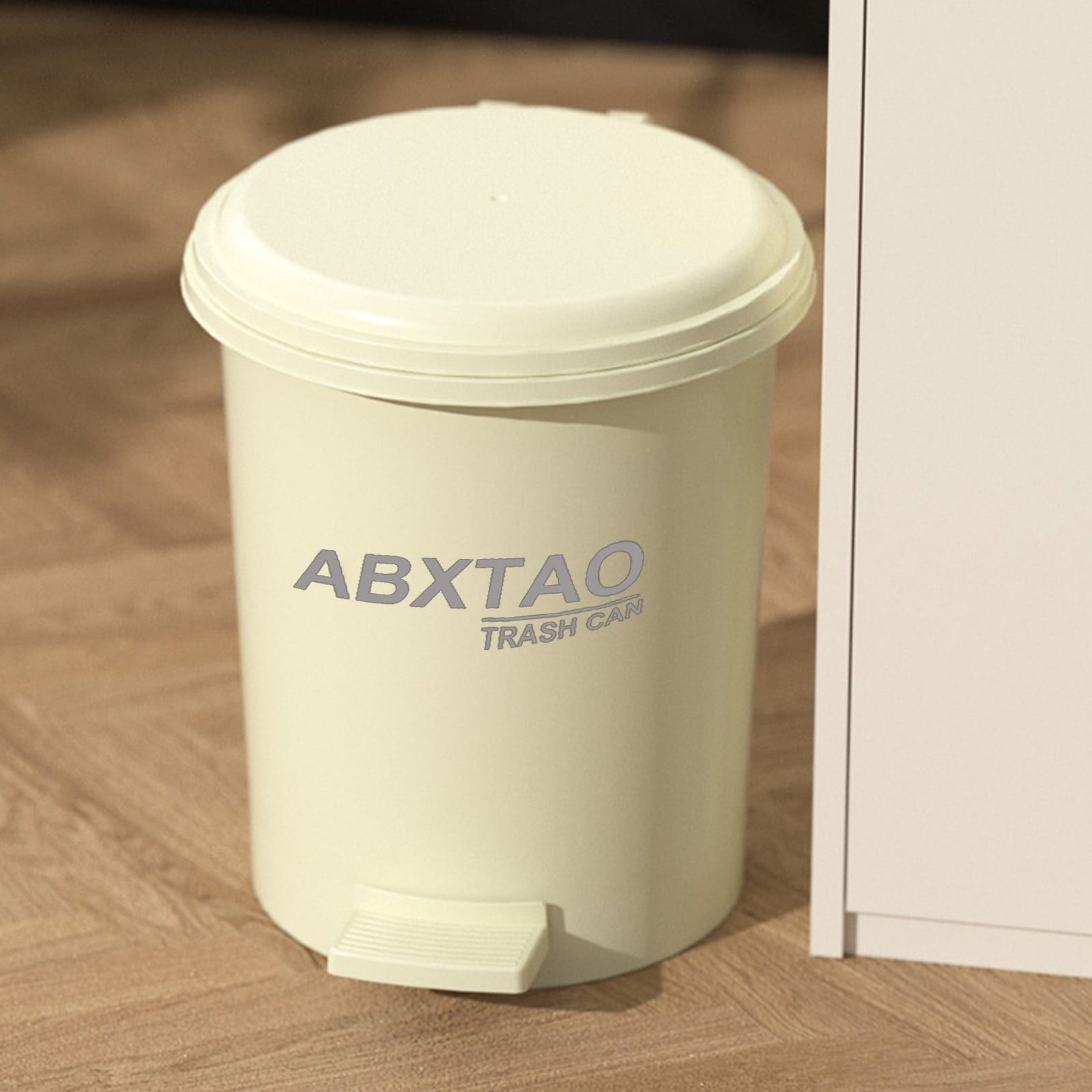 Modern Plastic Foot Pedal Trash Can with Lid | Durable Odor Control Garbage Bin for Kitchen Bathroom Office | Silent Close | Multiple Sizes Available | 1 Pack