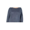 thumbnail image 2 of INC International Concepts Women's Waffle-Knit Side-Zip Tunic Sweater Blue Size Petite Large, 2 of 3