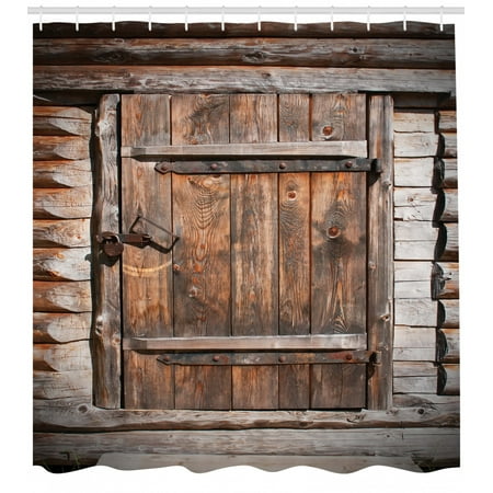 Vintage Shower Curtain Rustic Wooden Door Of Old Barn In