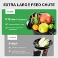 thumbnail image 2 of Ventray Slow Press Masticating Juicer with 5.1" Wide Feed Chute, Extra screw replacement, Includes Free Extra Auger - Black, 2 of 9