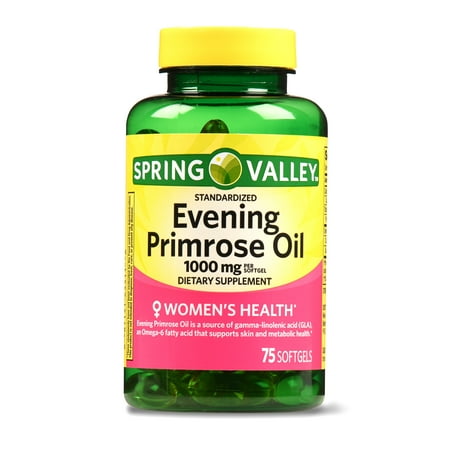 Spring Valley Women's Health Evening Primrose Oil Softgels, 1000 mg, 75 (Best Over The Counter Fertility Pills For Twins)