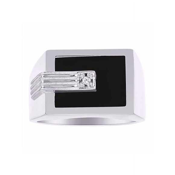 RYLOS 14K Yellow Gold Ring set in Onyx, Quartz, or Tiger Eye and Genuine Diamonds