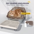 thumbnail image 4 of PawHut Stainless Steel Cat Litter Box, Litter Pan Tray with Lid Scoop, Step, 4 of 10