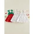 thumbnail image 3 of BemeyourBBs Toddler Baby Girl Summer Smocked Dress Sleeveless Tie-up Heart Watermelon Shell Ruffle A-line Dress Beach Sundress, 3 of 9