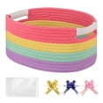 thumbnail image 2 of Easter Basket Woven Basket with 1 Gift Bag & 3 Ribbons Empty Gift Basket for Easter Egg Hunt, Easter Basket Stuffers, Basket for Easter Gifts Party Storage Container for Women Kids, 13''x9''x5.5'', D, 2 of 9