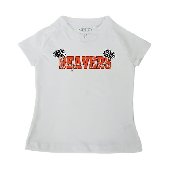 Girls Toddler Garb White Oregon State Beavers Brittany V-Neck T-Shirt