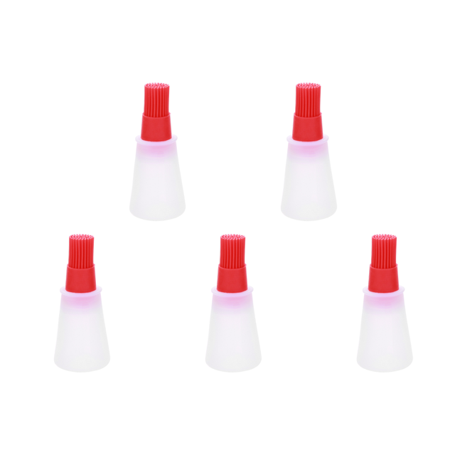 Cepillo para botella de aceite resistente al calor parrilla de silicona herramienta para hilvanar barbacoa rojo 1 ud.
