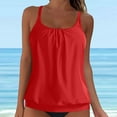 thumbnail image 2 of vigerkar Blouson Tankini Tops for Women Loose Fit Modest Quick Dry Bathing Suit Red, XXL, 2 of 6