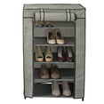 thumbnail image 6 of Simplify 5-Tier 23.6" L 10 Pair Shoe Organizer with Cover in Black, 6 of 9