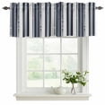thumbnail image 2 of 2 Pack Valances for Windows, Navy Blue Geometric Window Valances for Living Room/Bedroom/Bathroom, Modern Stripes Art Farmhouse Light Filtering Kitchen Curtain Valance Window Treatment 60"W x18" L, 2 of 9