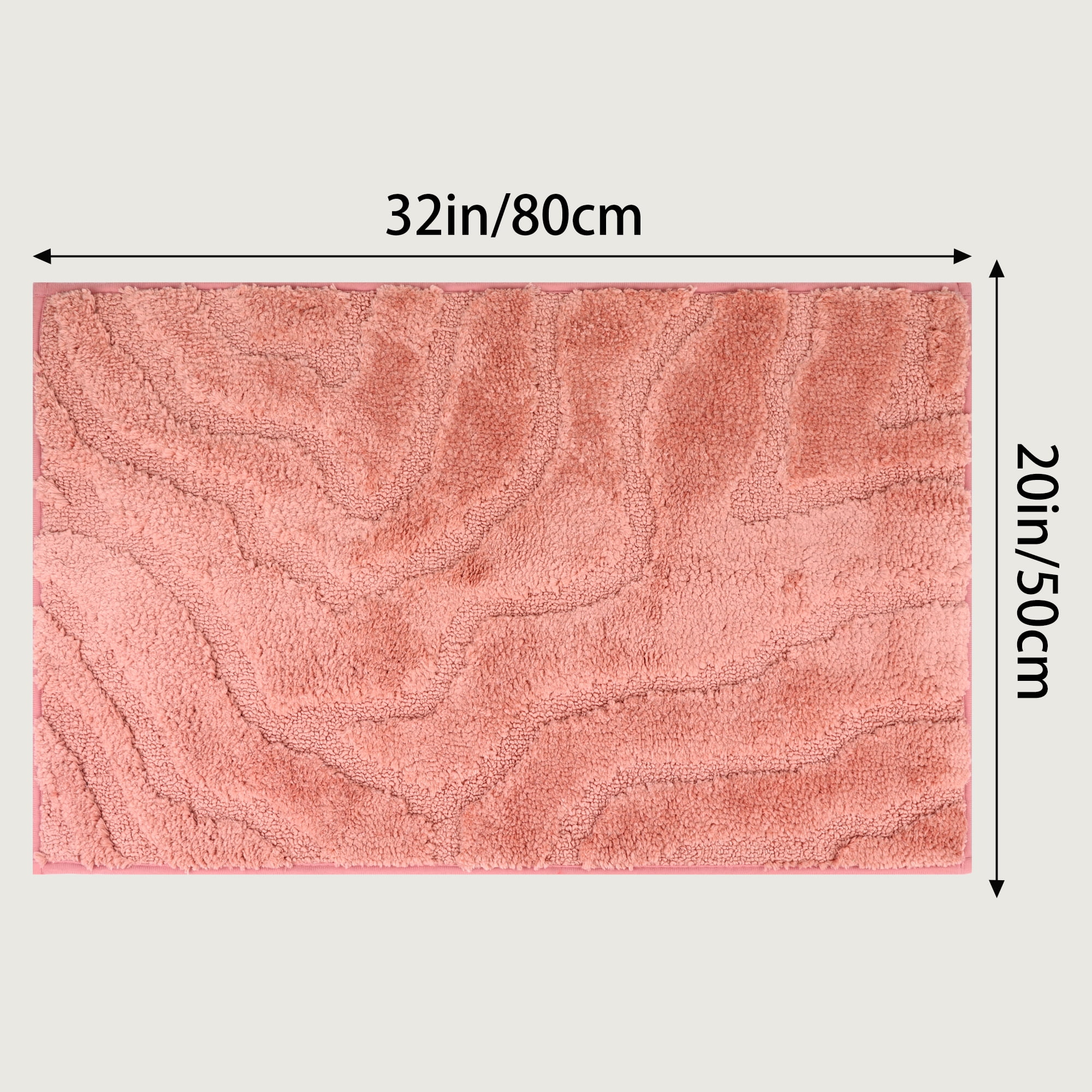 Unique Bargains Bath Rugs Non Slip Washable Soft Absorbent Mat Quick Dry Pink 20" x 32"