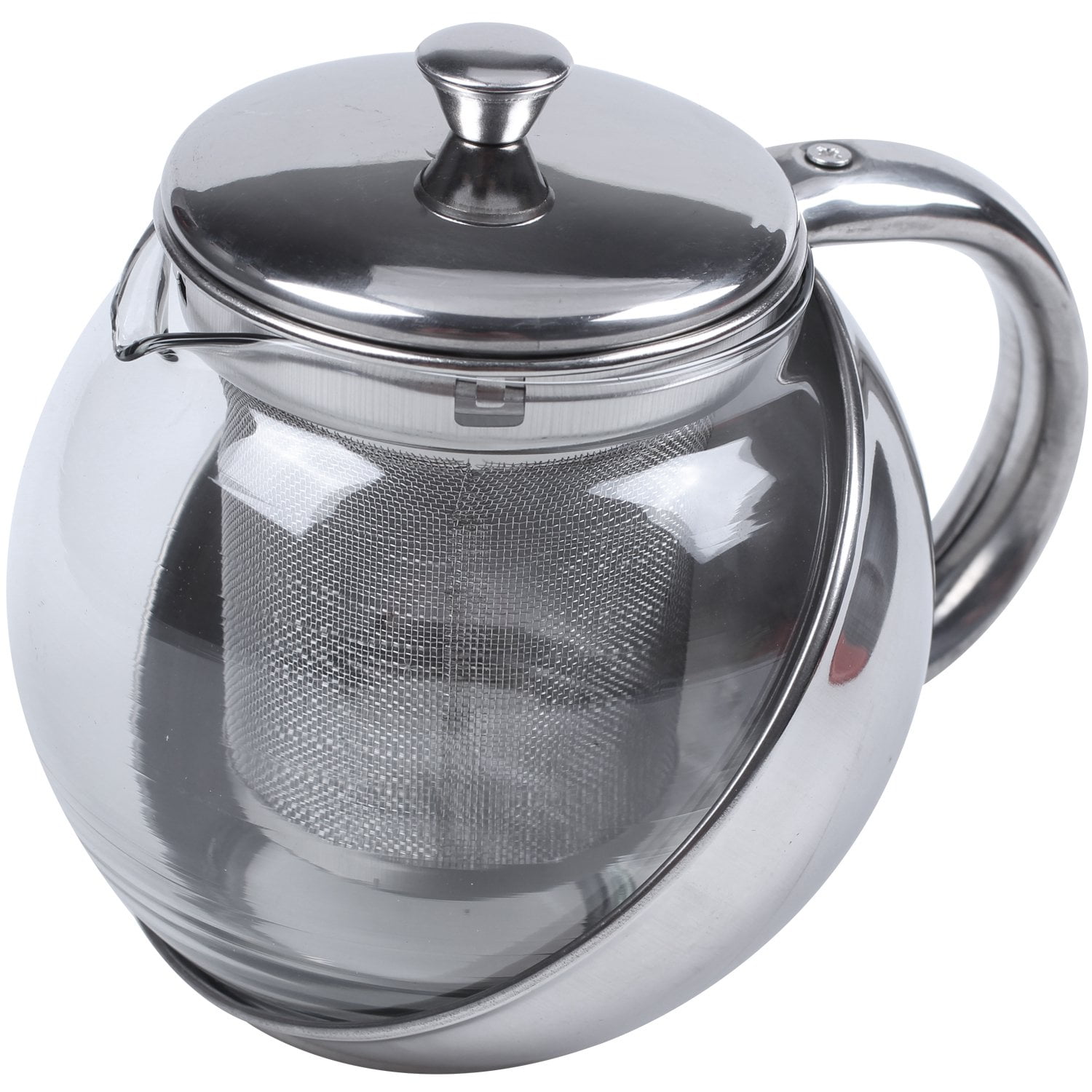 Tea Leaf Infuser I4Q3 Stainless Steel Glass Faced Modern Teapot Herbal