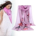 thumbnail image 6 of ZOUBAOQ Womens Long Chiffon Scarf Butterfly Flower Print Soft Wrap Shawl Silk Ladi, 6 of 8