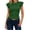 #110-Army Green, variant on Summer Sleeveless Tops for Women Form Fitting Solid Color Round Neck Ruffle Cap Sleeve Ribbed Knit Casual Wear