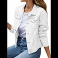 thumbnail image 2 of Chaquetas Vaqueras para Mujer, Básicas, de Larga, con Botones, Estilo Corto, A XL, 2 of 7