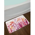 thumbnail image 2 of Flower Bath Mat, Garden Pink Florals Buds Leaves Swirls Romantic Modern Art, Non-Slip Plush Mat Bathroom Kitchen Laundry Room Decor, 29.5 X 17.5 Inches, Purple Coral Pale Pink and Orange, Ambesonne, 2 of 2