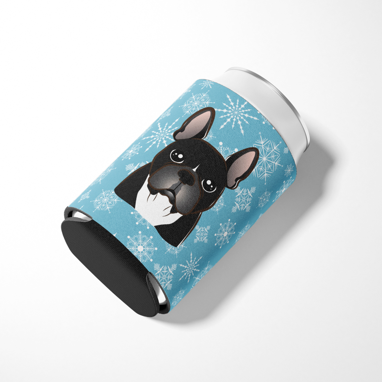 Caroline's Treasures BB1661CC Snowflake French Bulldog Can or Bottle Hugger, Can Hugger, multicolor