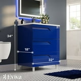 Eviva Joyous 32 Inch Blue Freestanding Bathroom Vanity - Walmart.com