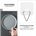 thumbnail image 3 of 100 Pcs Plate Stand Plate Holder Display Stand Self- Adhesive Wall Dishes Hook Plate Hanging Hook Plate Hook Hook up Dishes Invisible Plastic, 3 of 6