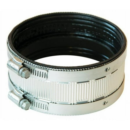 Fernco Inc. GIDDS-97854 PNH-44 Fernco Flexible Pipe Coupling, 4 In X 2-1/8 In, 4.3 Psi, Chrome, 4"