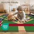 thumbnail image 4 of ODIKA 2'x3' Washable Accent Rug Pet Friendly, Bedside Mat Field Sport Scoreboard Layout With Plate Center Emblem Baseball Flowing Dynamic for Bedroom, Nursery, RV, 4 of 7