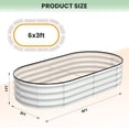 thumbnail image 1 of OUYAWEI 2PC 6x3x1FT Oval Raised Garden Bed Galvanized Open-Ended Base Beige, 1 of 8