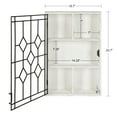 thumbnail image 4 of Kate and Laurel Megara Wooden Decorative Curio Cabinet for Open Storage with Decorative Black Iron Door, Whitewash Finish, 4 of 6