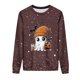 thumbnail image 3 of Ailaofu Women's Halloween Printed Round Neck Casual Sports Long Sleeve Sweatshirt Top Sweatshirt Loose Soft Long Sleeve Pullover Tops, 3 of 6