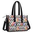 thumbnail image 2 of Teacher Tote Bag,Pioneer Flower Floral Print Pattern Teacher Utility Tote Bag,Large Work Tote Bags for Women with Multiple Pockets,Top Zipper Closure,13.8x10.6x6.7 Inch, 2 of 2