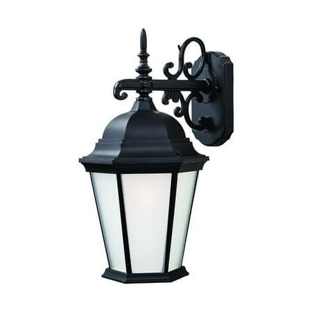 

17.5 x 9.5 x 10.5 in. Richmond 1-Light Matte Black Wall Light with Frosted Glass