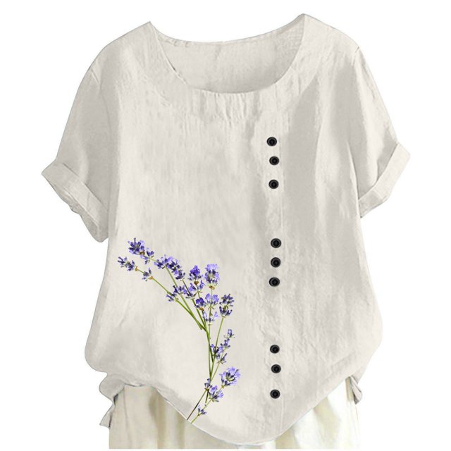 Liquidation! Uooqdmx Chemises en Lin pour Femmes, Chemises à Manches Courtes pour Femmes, Hauts Fluides pour Femmes, Blouse Col Rond Décontractée Coupe Ample Tunique, Hauts en Gaze pour Femmes, Beige S