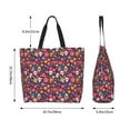 thumbnail image 5 of Disketp Apricot color Skull flower Tote Bag for Women, Handbag Shoulder Tote Bag, for Shopping and Travel, 5 of 8